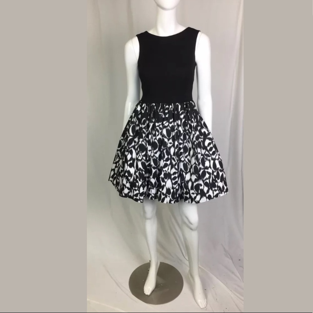 Aidan Mattox Flare Shift Printed Colorblock Dress - image 2